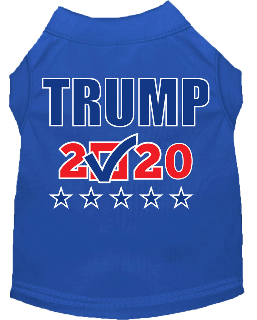 Trump 2020 Checkbox Screen Print Dog Shirt Blue Xs