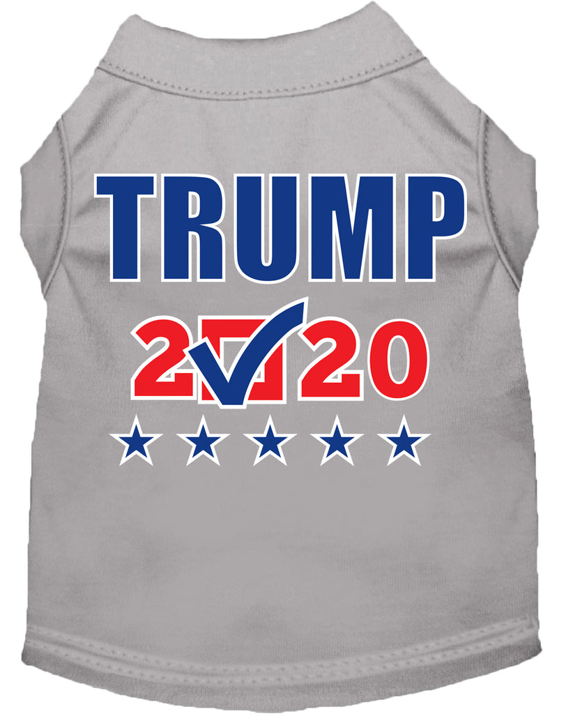 Trump 2020 Checkbox Screen Print Dog Shirt Grey Lg