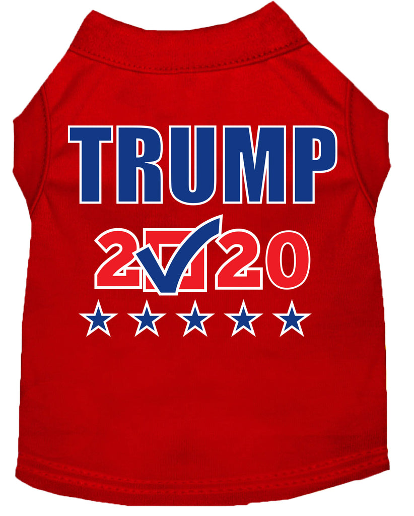 Trump 2020 Checkbox Screen Print Dog Shirt Red Xs