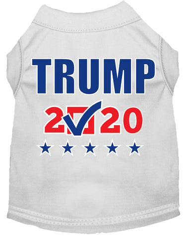 Trump 2020 Checkbox Screen Print Dog Shirt White Lg