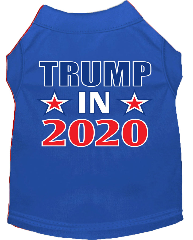 Trump In 2020 Screen Print Dog Shirt Blue Lg