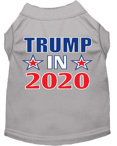 Trump In 2020 Screen Print Dog Shirt Grey Lg