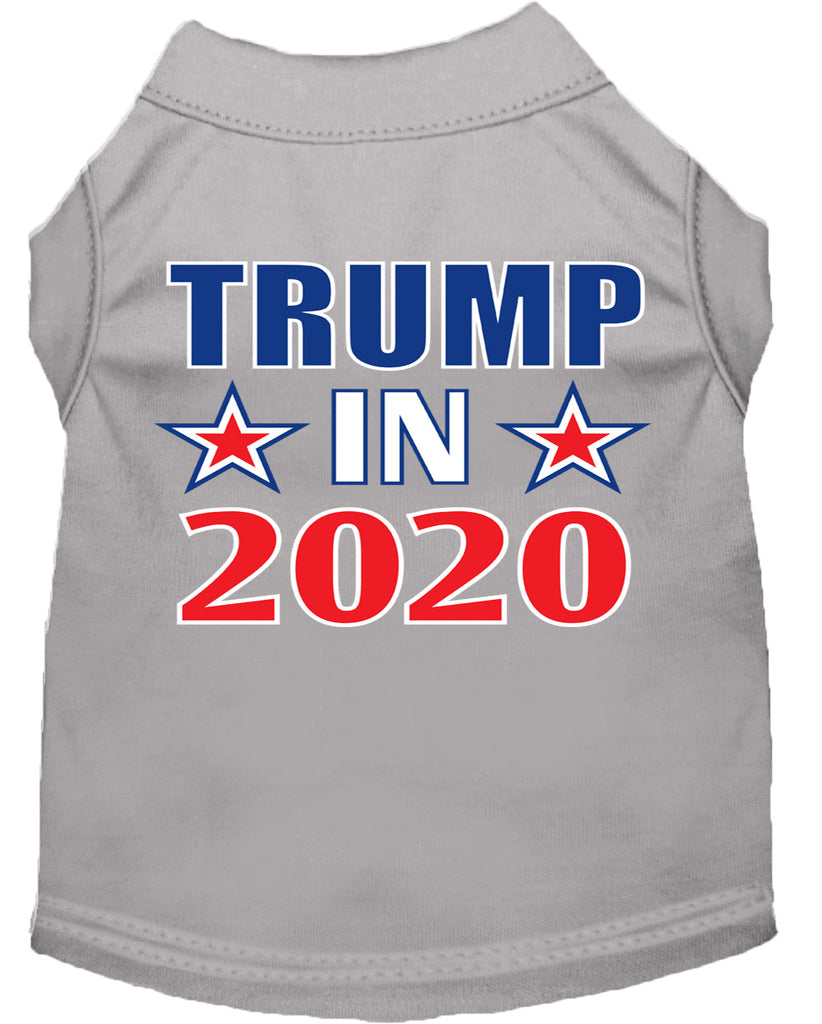 Trump In 2020 Screen Print Dog Shirt Grey Sm