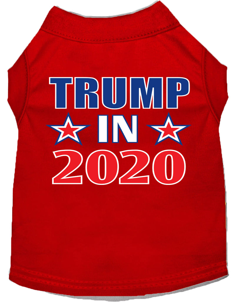 Trump In 2020 Screen Print Dog Shirt Red Lg