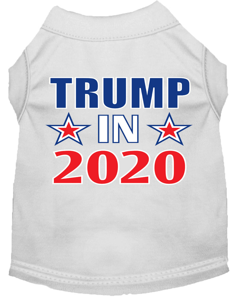 Trump In 2020 Screen Print Dog Shirt White Lg