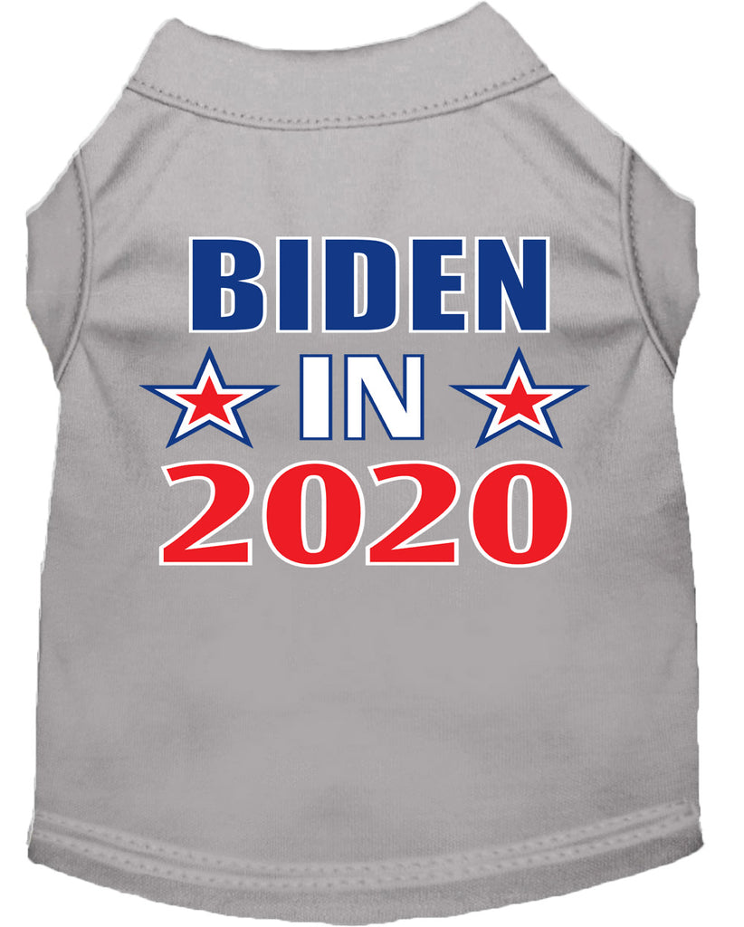 Biden In 2020 Screen Print Dog Shirt Grey Lg