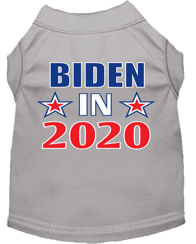 Biden In 2020 Screen Print Dog Shirt Grey Xl