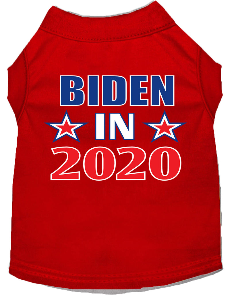 Biden In 2020 Screen Print Dog Shirt Red Med