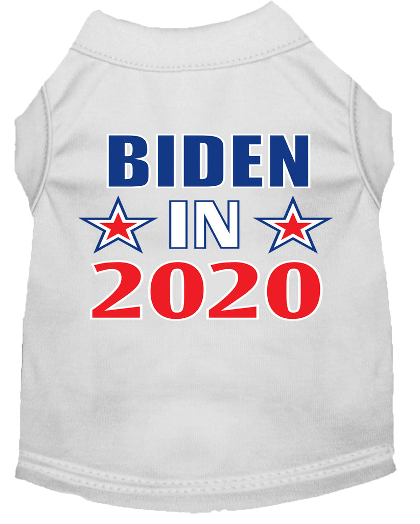 Biden In 2020 Screen Print Dog Shirt White Lg