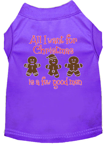 All I Want Is A Few Good Men Screen Print Dog Shirt Purple Lg