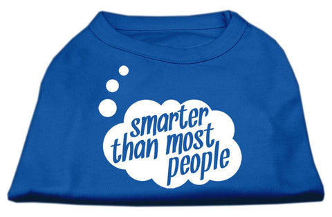 Smarter then Most People Screen Printed Dog Shirt Blue Lg (14)