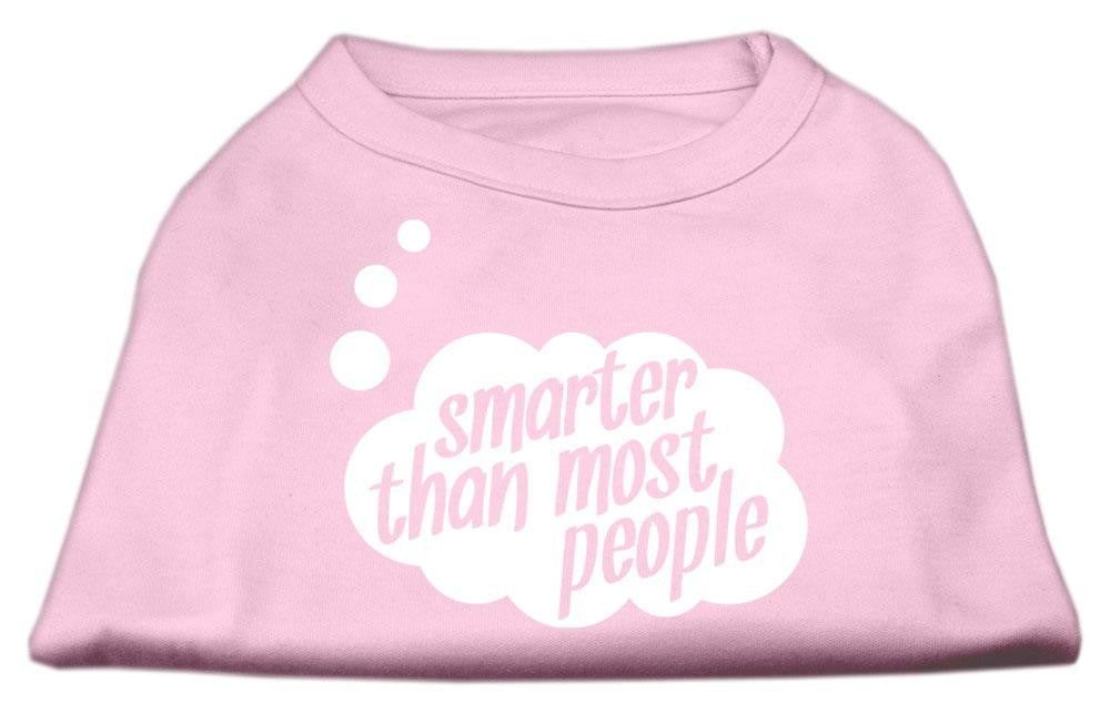 Smarter then Most People Screen Printed Dog Shirt   Light Pink Lg (14)