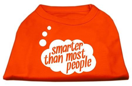 Smarter then Most People Screen Printed Dog Shirt Orange Lg (14)