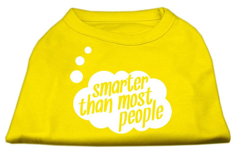 Smarter then Most People Screen Printed Dog Shirt Yellow Lg (14)