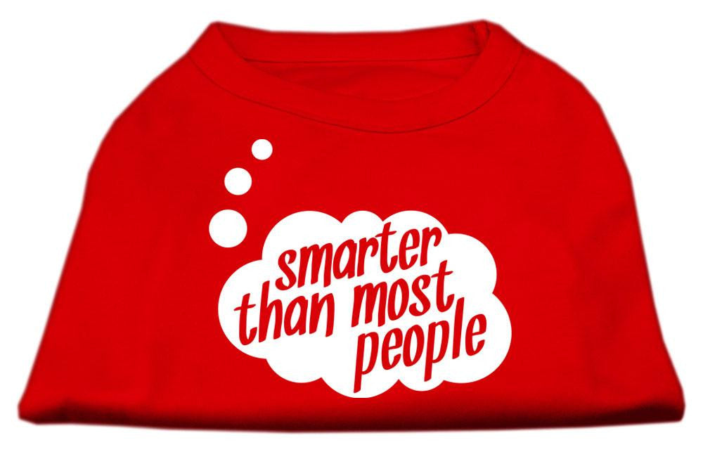 Smarter then Most People Screen Printed Dog Shirt   Red Med (12)