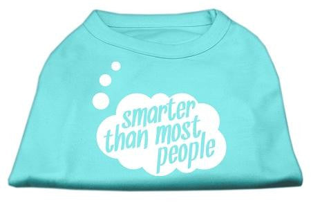 Smarter then Most People Screen Printed Dog Shirt   Aqua XL (16)