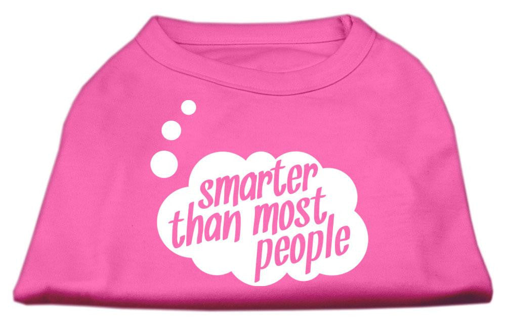 Smarter then Most People Screen Printed Dog Shirt   Bright Pink XL (16)