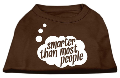 Smarter then Most People Screen Printed Dog Shirt Brown XS (8)