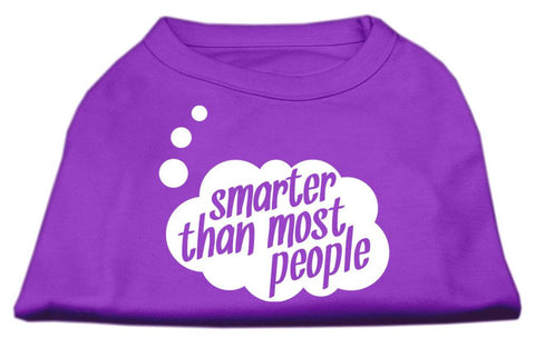 Smarter then Most People Screen Printed Dog Shirt   Purple XS (8)