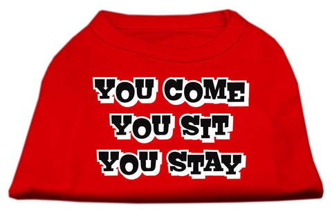 You Come, You Sit, You Stay Screen Print Shirts Red L (14)