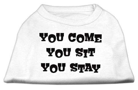 You Come, You Sit, You Stay Screen Print Shirts White L (14)