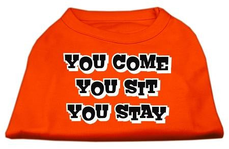 You Come, You Sit, You Stay Screen Print Shirts Orange XL (16)