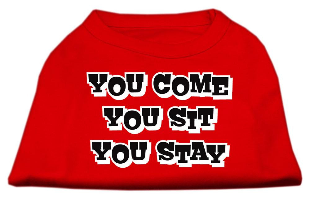 You Come, You Sit, You Stay Screen Print Shirts Red XL (16)