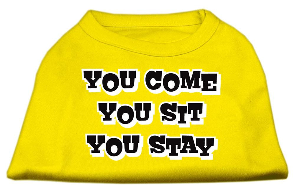 You Come, You Sit, You Stay Screen Print Shirts Yellow XL (16)