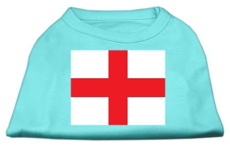 St. George's Cross (English Flag) Screen Print Shirt Aqua Med (12)