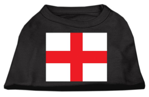 St. George's Cross (English Flag) Screen Print Shirt Black  Med (12)