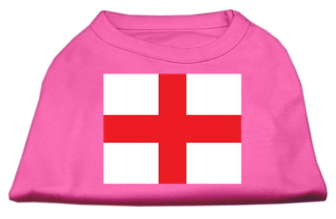 St. George's Cross (English Flag) Screen Print Shirt Bright Pink Med (12)