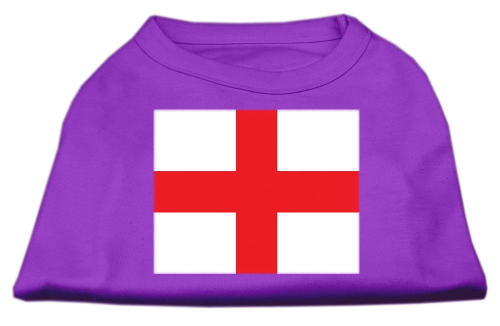 St. George's Cross (English Flag) Screen Print Shirt Purple Med (12)