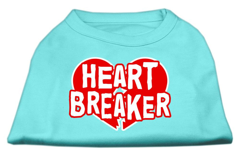 Heart Breaker Screen Print Shirt Aqua Lg (14)