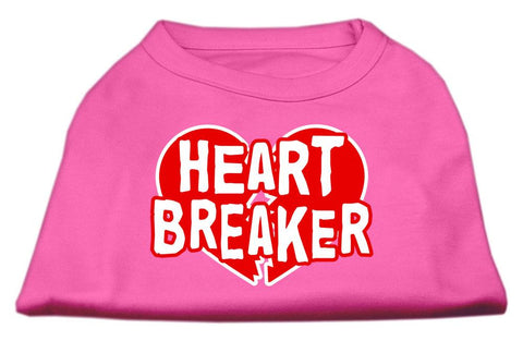 Heart Breaker Screen Print Shirt Bright Pink Lg (14)