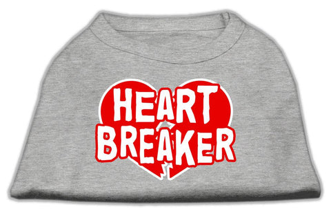 Heart Breaker Screen Print Shirt Grey Lg (14)