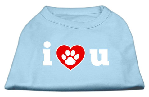 I Love U Screen Print Shirt Baby Blue Lg (14)