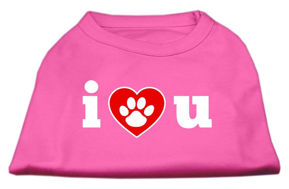 I Love U Screen Print Shirt Bright Pink XL (16)