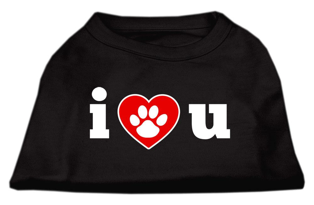 I Love U Screen Print Shirt Black XS (8)