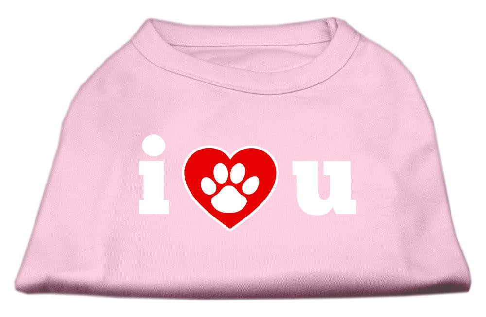 I Love U Screen Print Shirt Light Pink  XS (8)