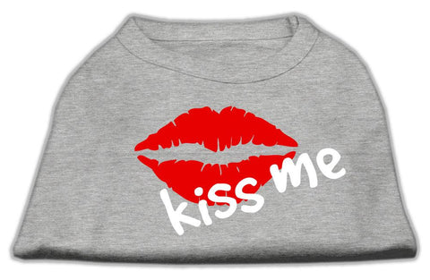 Kiss Me Screen Print Shirt Grey Lg (14)