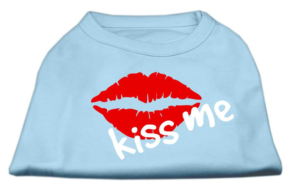 Kiss Me Screen Print Shirt Baby Blue XS (8)