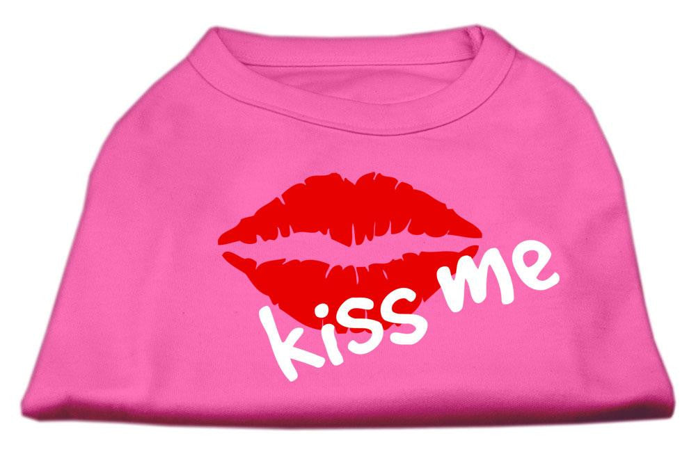 Kiss Me Screen Print Shirt Bright Pink XXXL (20)