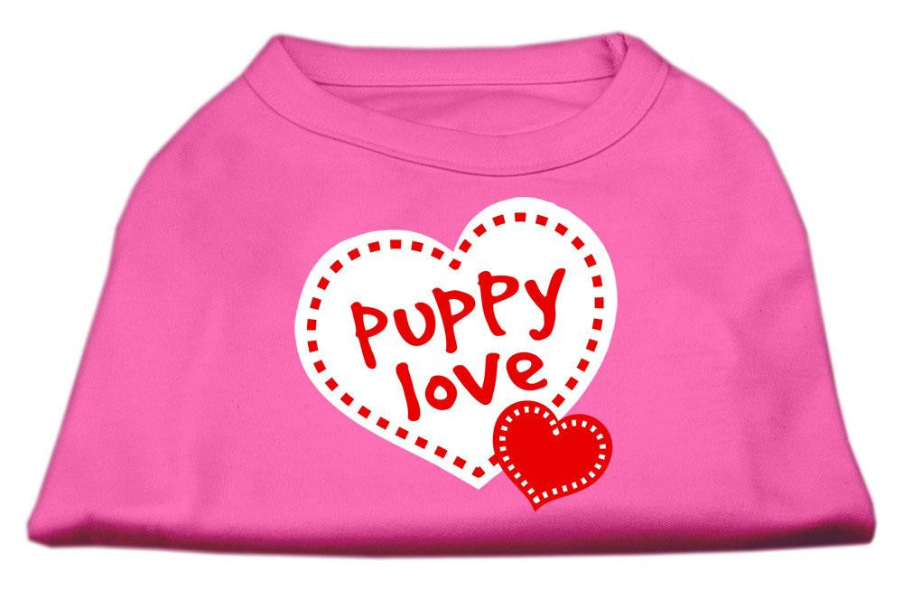 Puppy Love Screen Print Shirt Bright Pink Med (12)