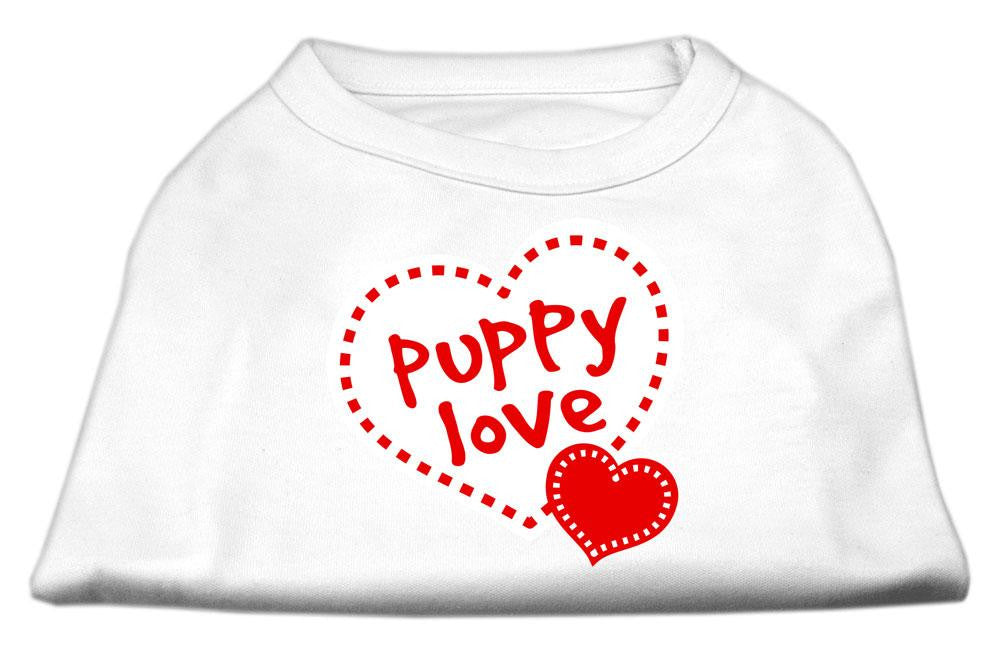 Puppy Love Screen Print Shirt White  Sm (10)