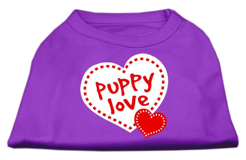 Puppy Love Screen Print Shirt Purple XL (16)