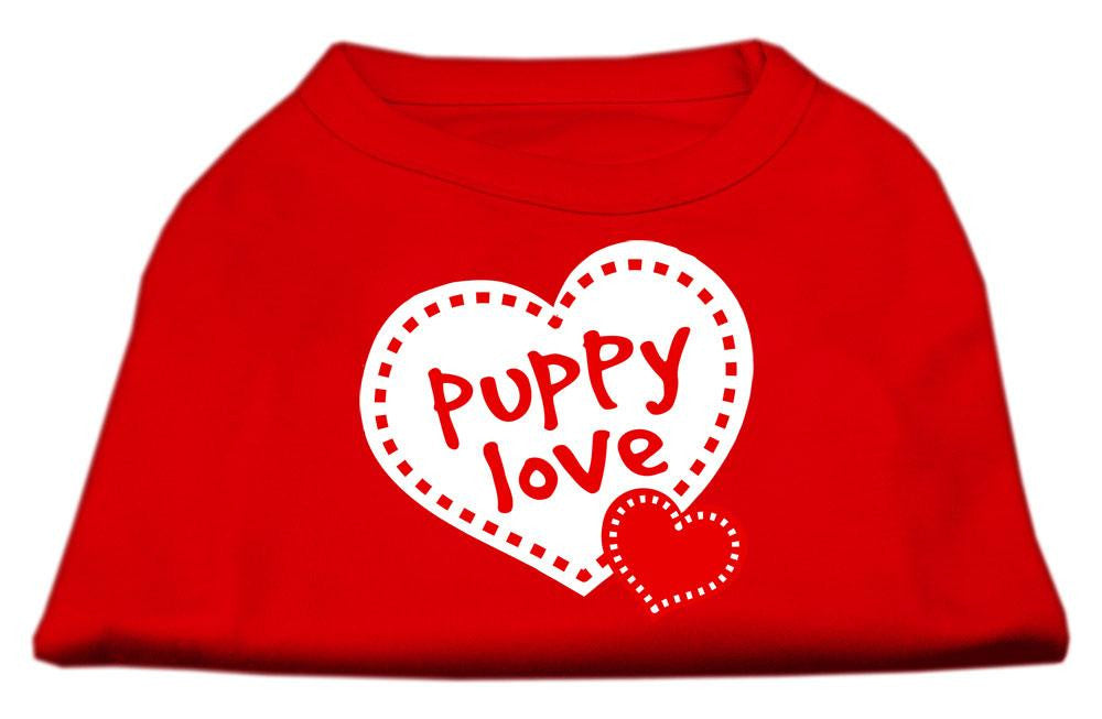 Puppy Love Screen Print Shirt Red  XL (16)