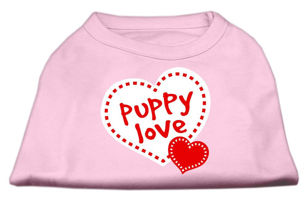 Puppy Love Screen Print Shirt Light Pink  XXL (18)