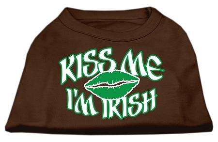 Kiss Me I'm Irish Screen Print Shirt Brown Xs (8)