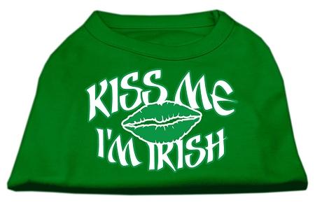 Kiss Me I'm Irish Screen Print Shirt Emerald Green Xs (8)