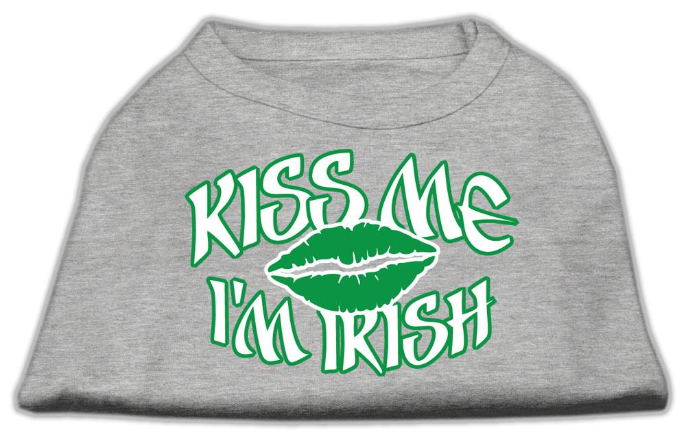 Kiss Me I'm Irish Screen Print Shirt Grey Xs (8)